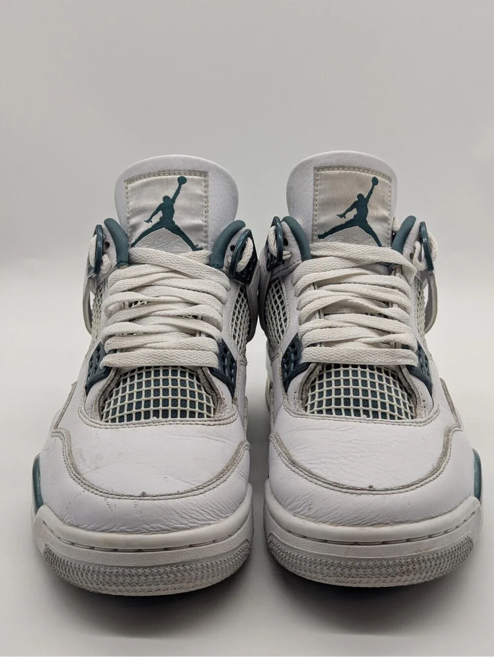 Jordan 4 Retro Oxidized Green White Leather Mens Size 8 / Womens 9.5 FQ8138-103